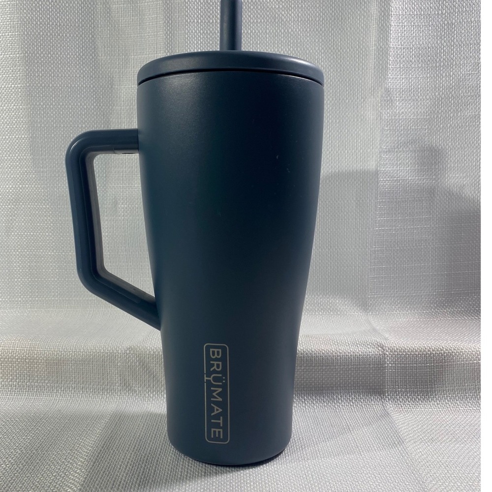 BruMate Era 30oz Tumbler Navy Blue Leakproof Straw Lid Insulated Cup with Handle